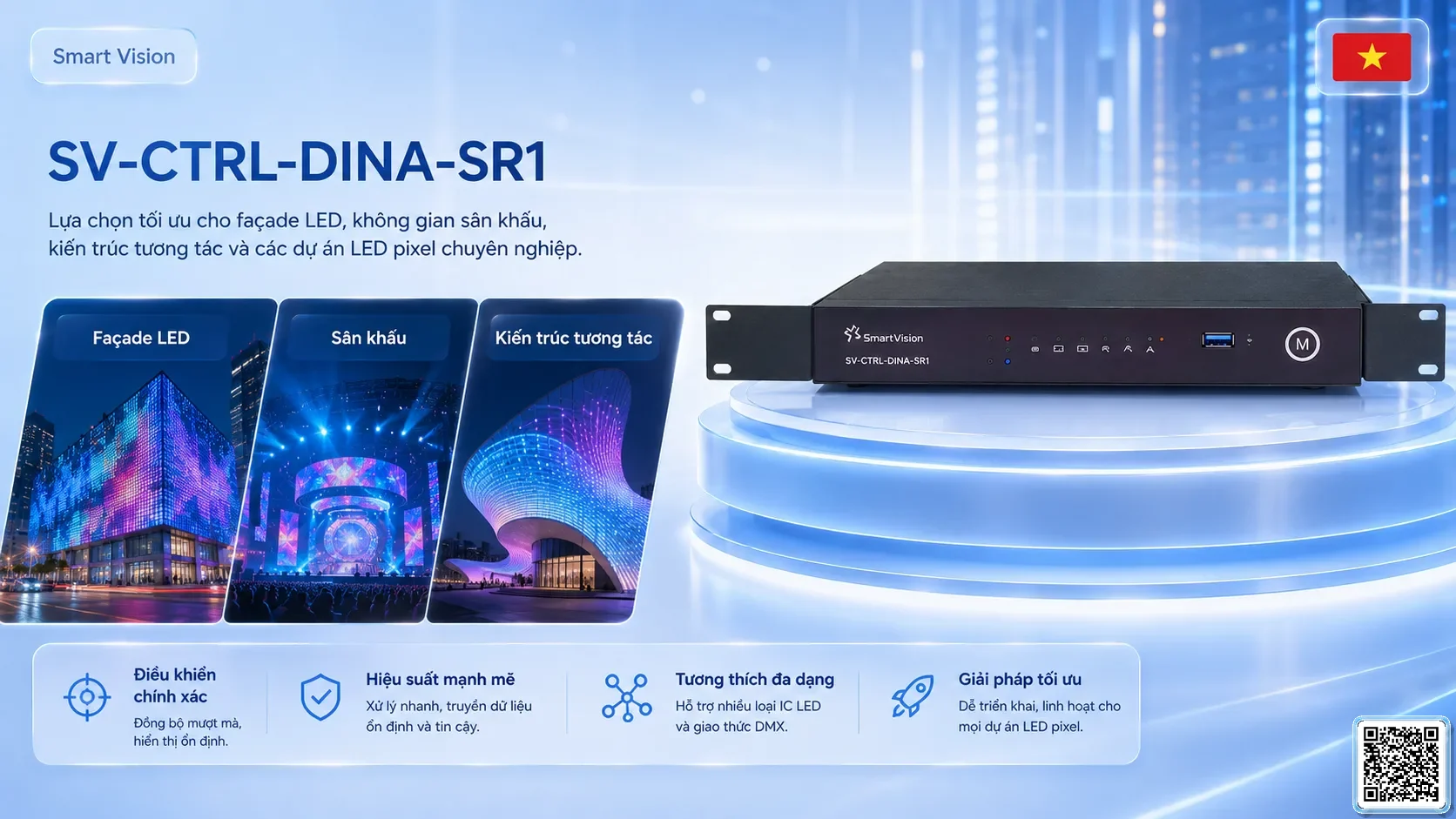SV-CTRL-DINA-SR1 SV-CTRL-DINA-SR1 Rack Network DMX AV Controller Bộ điều khiển DMX, Nhạc nước DMX, Đèn DMX, Bơm DMX, hệ thống ánh sáng DMX