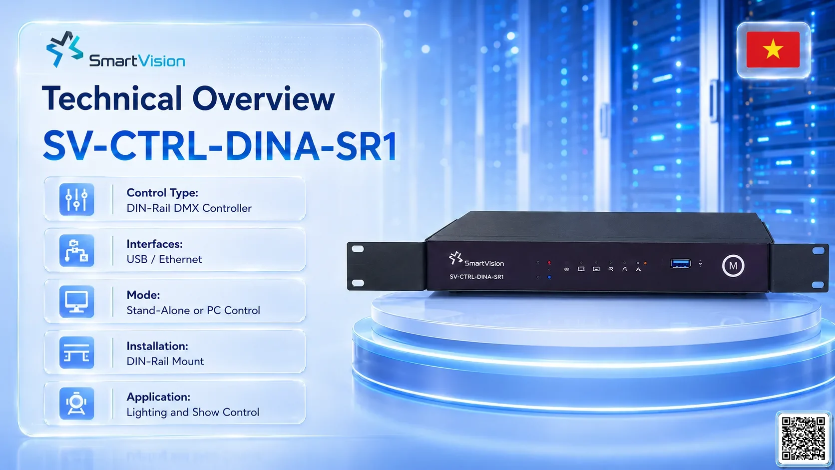 SV-CTRL-DINA-SR1 SV-CTRL-DINA-SR1 Rack Network DMX AV Controller DMX Controller, DMX fountain, DMX Nozzle, DMX Pumps, DMX software, DMX Lighting