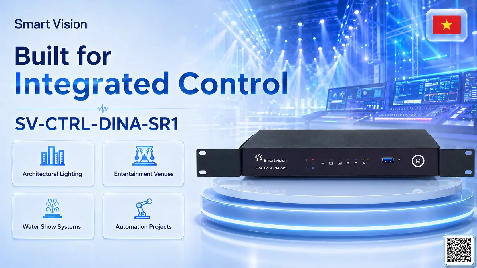 SV-CTRL-DINA-SR1 SV-CTRL-DINA-SR1 Rack Network DMX AV Controller DMX Controller, DMX fountain, DMX Nozzle, DMX Pumps, DMX software, DMX Lighting
