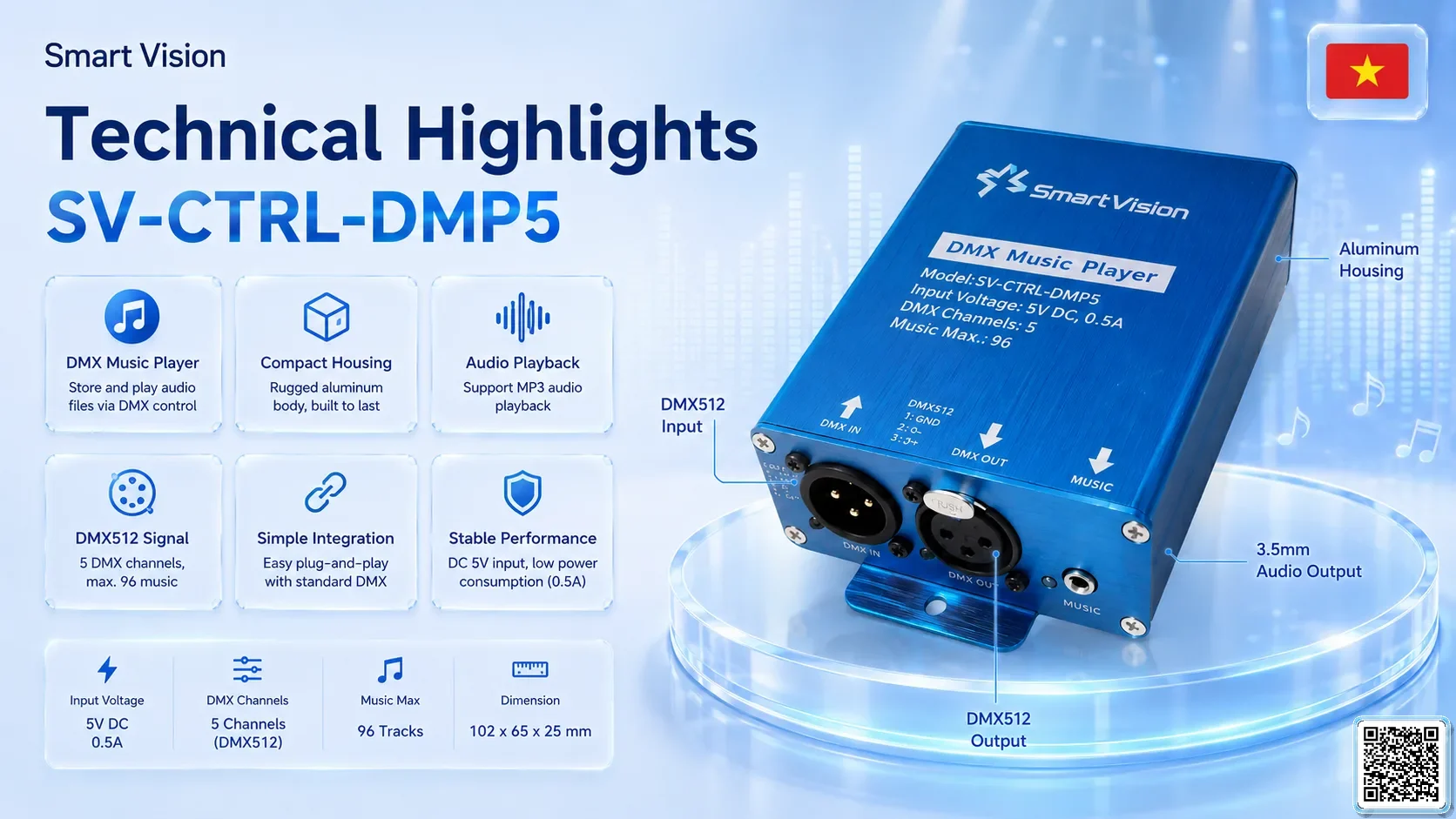 SV-CTRL-DMP5 SV-CTRL-DMP5 DMX Music Player DMX Controller, DMX fountain, DMX Nozzle, DMX Pumps, DMX software, DMX Lighting