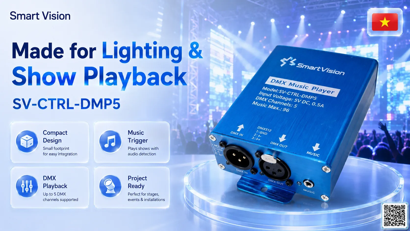 SV-CTRL-DMP5 SV-CTRL-DMP5 DMX Music Player DMX Controller, DMX fountain, DMX Nozzle, DMX Pumps, DMX software, DMX Lighting