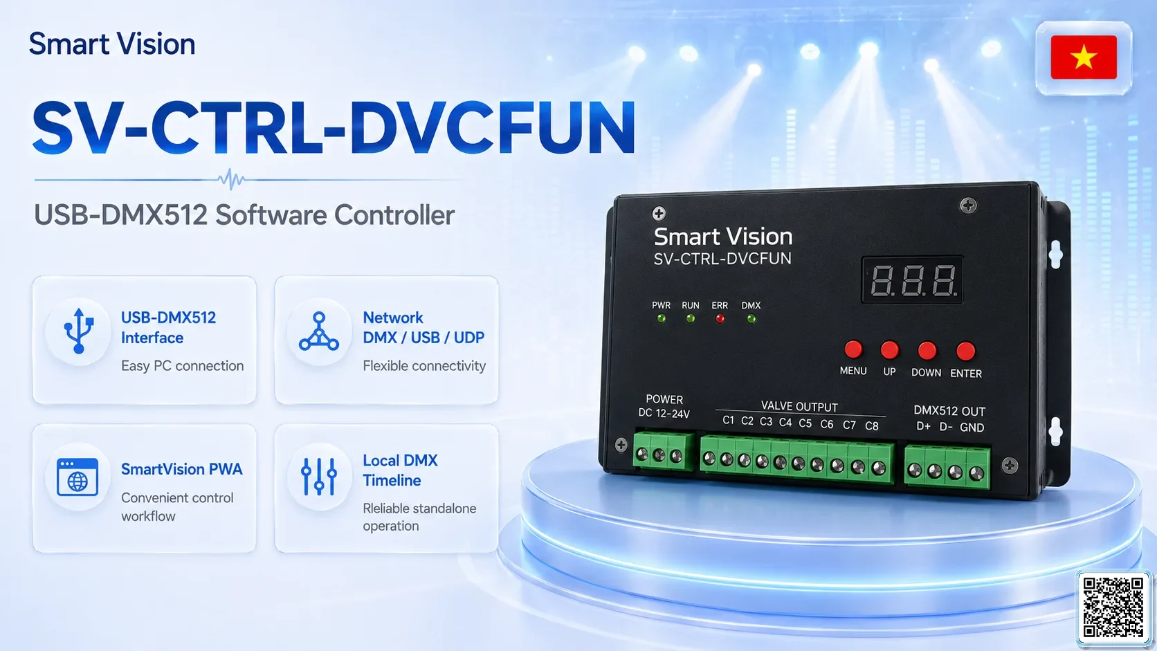 SV-CTRL-DVCFUN SV-CTRL-DVCFUN USB-DMX512 Software Console DMX Controller, DMX fountain, DMX Nozzle, DMX Pumps, DMX software, DMX Lighting