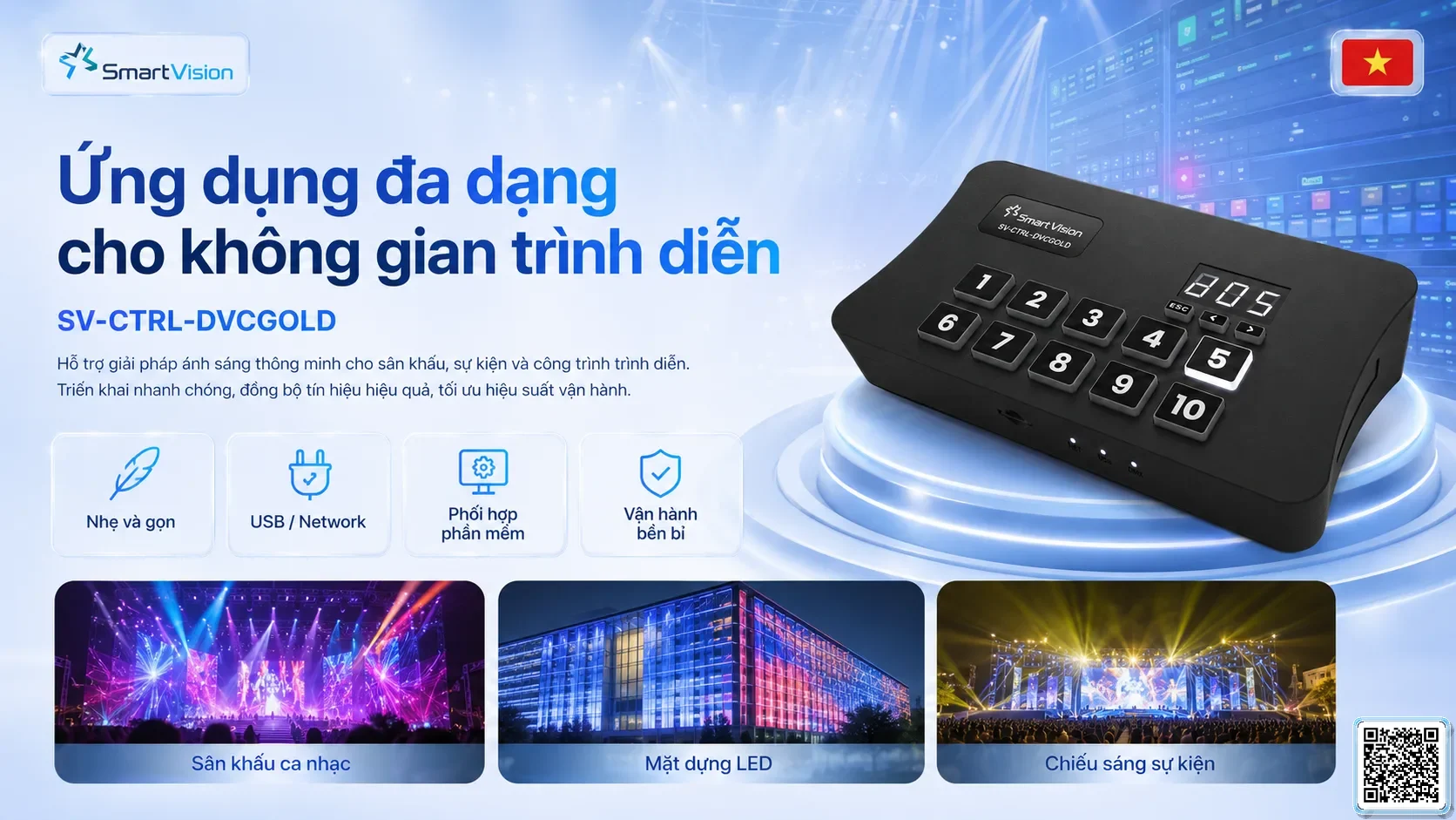 SV-CTRL-DVCGOLD SV-CTRL-DVCGOLD Network / USB-DMX Lighting Console Bộ điều khiển DMX, Nhạc nước DMX, Đèn DMX, Bơm DMX, hệ thống ánh sáng DMX