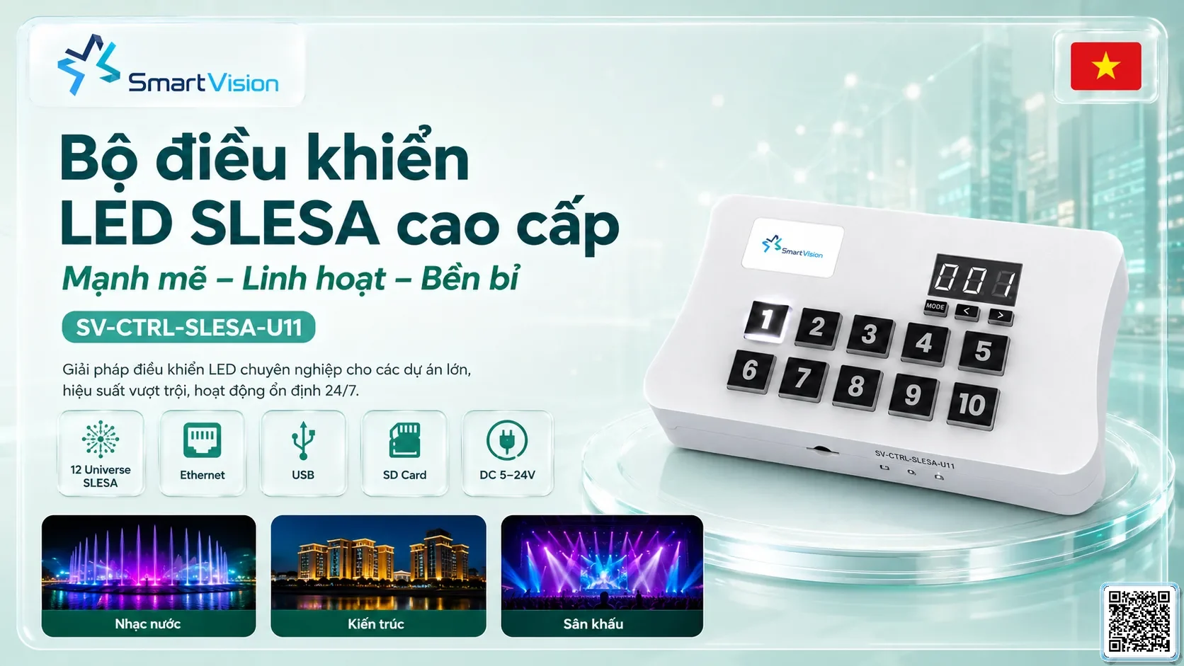 SV-CTRL-SLESA-U11 SV-CTRL-SLESA-U11 Network / USB-DMX Controller Bộ điều khiển DMX, Nhạc nước DMX, Đèn DMX, Bơm DMX, hệ thống ánh sáng DMX