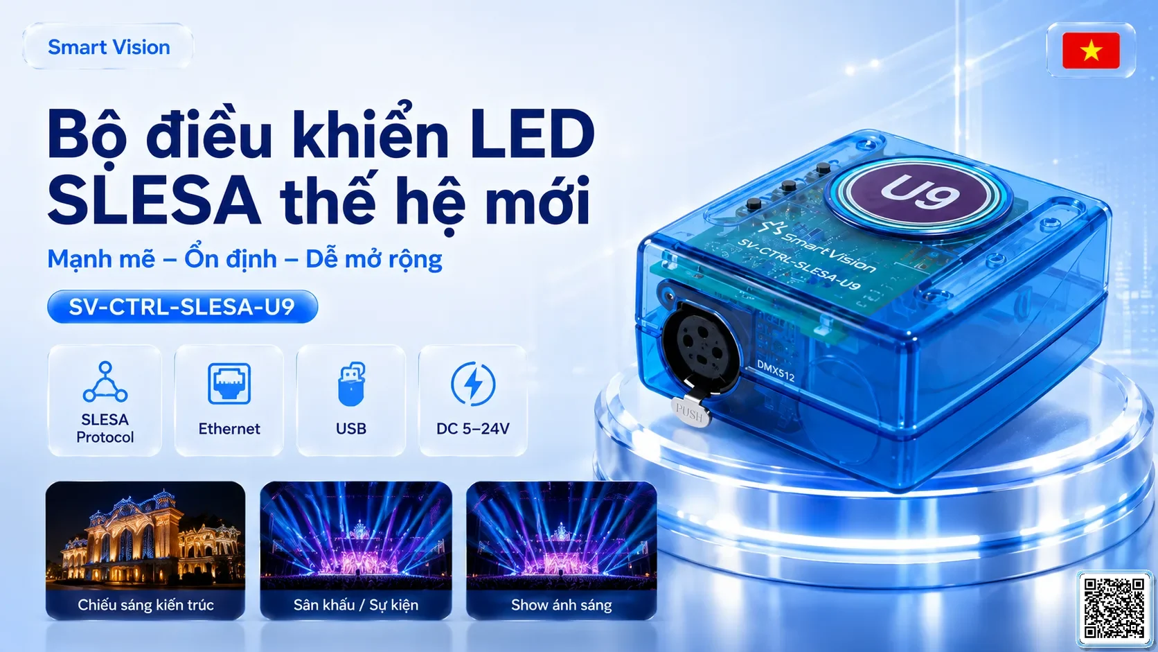 SV-CTRL-SLESA-U9 SV-CTRL-SLESA-U9 USB-DMX512 Controller Bộ điều khiển DMX, Nhạc nước DMX, Đèn DMX, Bơm DMX, hệ thống ánh sáng DMX