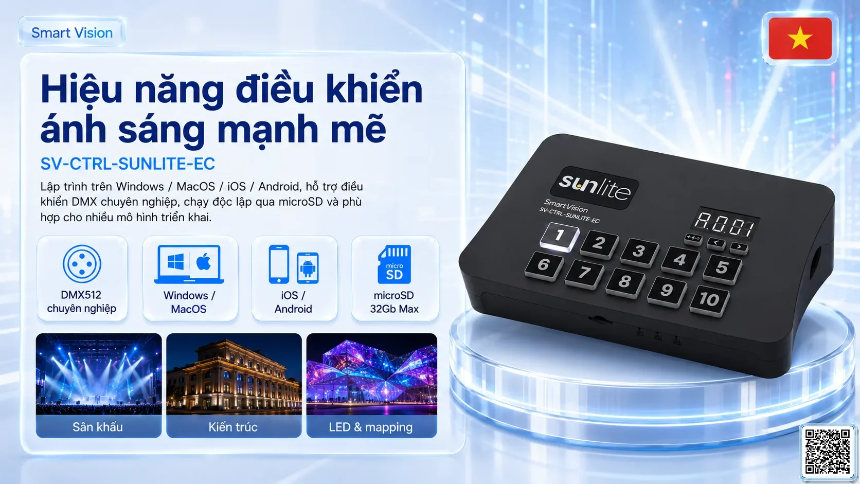 SV-CTRL-SUNLITE-FC SV-CTRL-SUNLITE-FC Network / USB-DMX Lighting Console Bộ điều khiển DMX, Nhạc nước DMX, Đèn DMX, Bơm DMX, hệ thống ánh sáng DMX