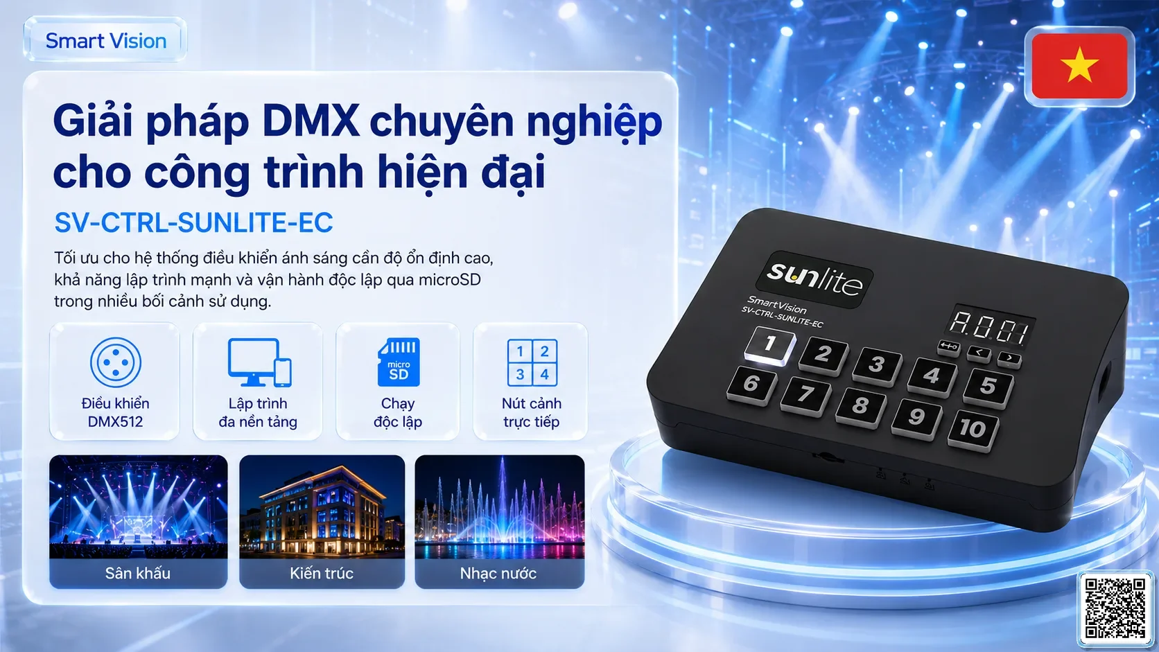 SV-CTRL-SUNLITE-FC SV-CTRL-SUNLITE-FC Network / USB-DMX Lighting Console Bộ điều khiển DMX, Nhạc nước DMX, Đèn DMX, Bơm DMX, hệ thống ánh sáng DMX