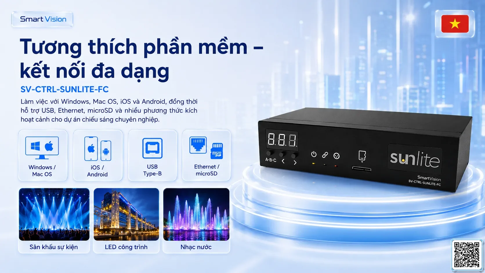 SV-CTRL-SUNLITE-FC SV-CTRL-SUNLITE-FC Network / USB-DMX Lighting Console Bộ điều khiển DMX, Nhạc nước DMX, Đèn DMX, Bơm DMX, hệ thống ánh sáng DMX