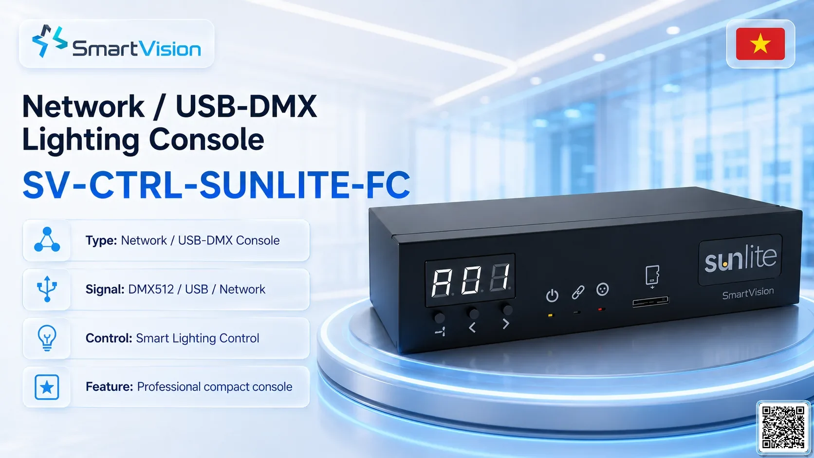 SV-CTRL-SUNLITE-FC SV-CTRL-SUNLITE-FC Network / USB-DMX Lighting Console DMX Controller, DMX fountain, DMX Nozzle, DMX Pumps, DMX software, DMX Lighting