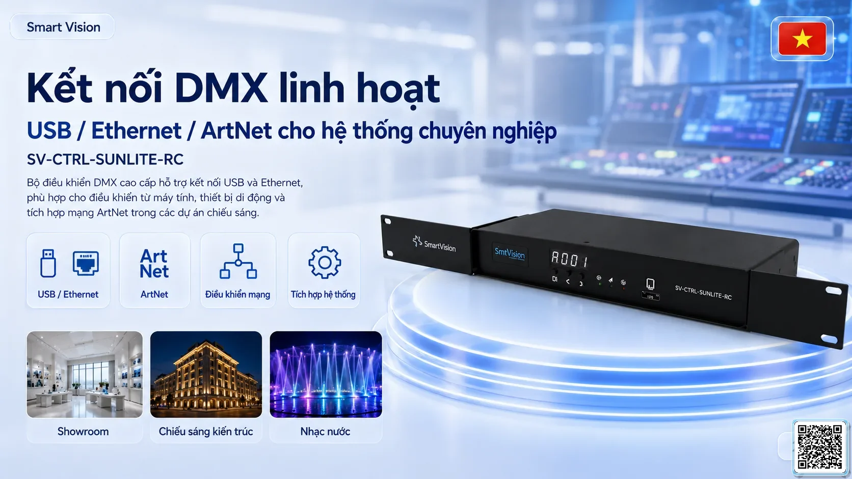 SV-CTRL-SUNLITE-RC SV-CTRL-SUNLITE-RC Network / USB-DMX Lighting Console Bộ điều khiển DMX, Nhạc nước DMX, Đèn DMX, Bơm DMX, hệ thống ánh sáng DMX