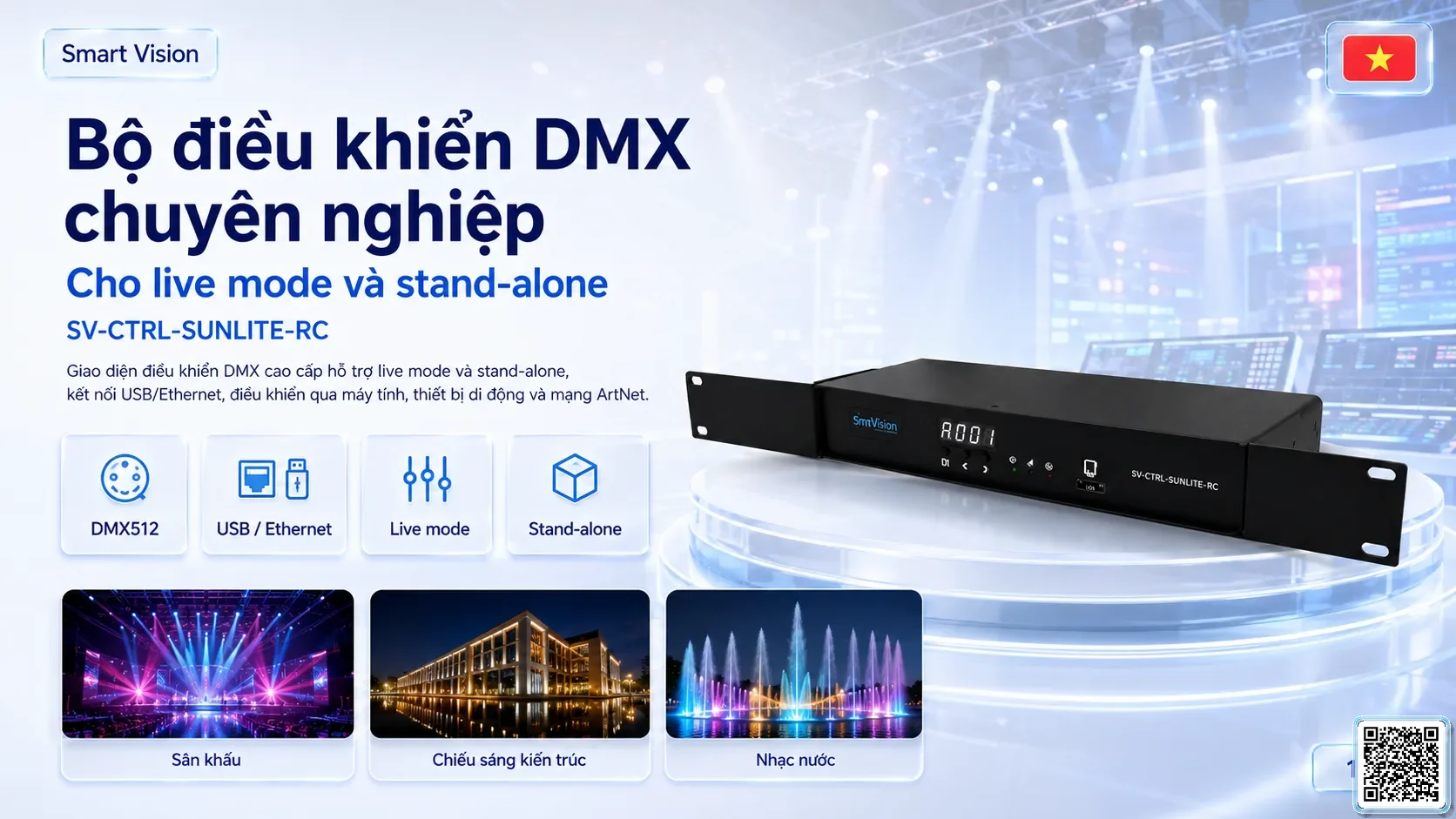 SV-CTRL-SUNLITE-RC SV-CTRL-SUNLITE-RC Network / USB-DMX Lighting Console Bộ điều khiển DMX, Nhạc nước DMX, Đèn DMX, Bơm DMX, hệ thống ánh sáng DMX