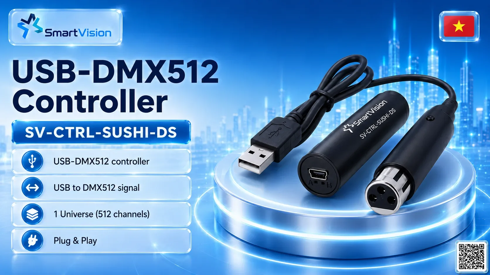 SV-CTRL-SUSHI-DS SV-CTRL-SUSHI-DS USB-DMX512 Controller DMX Controller, DMX fountain, DMX Nozzle, DMX Pumps, DMX software, DMX Lighting