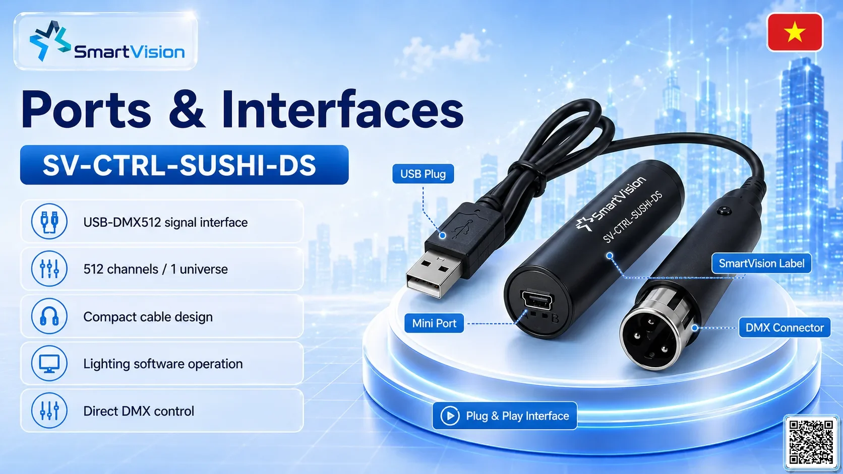 SV-CTRL-SUSHI-DS SV-CTRL-SUSHI-DS USB-DMX512 Controller DMX Controller, DMX fountain, DMX Nozzle, DMX Pumps, DMX software, DMX Lighting