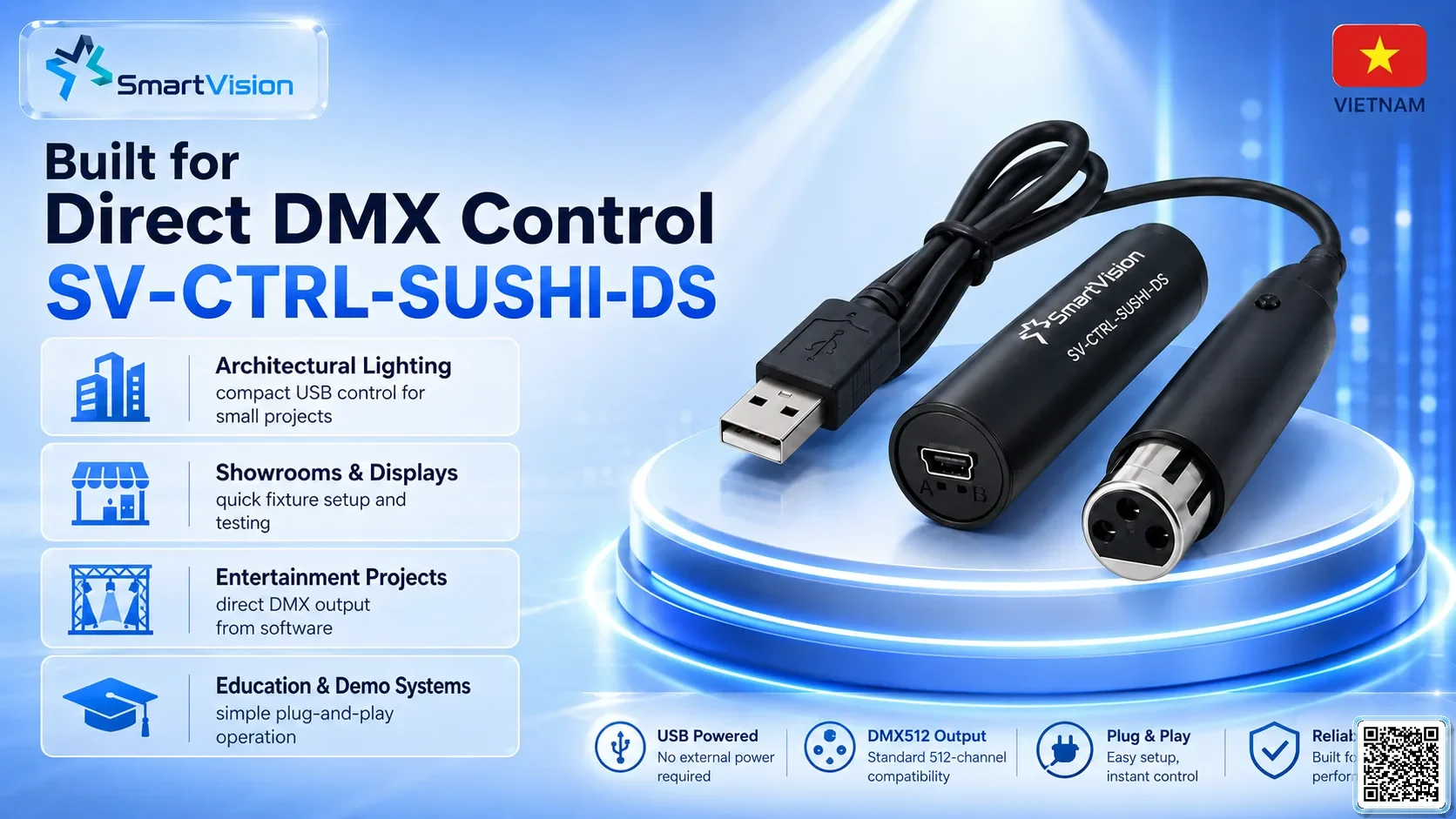 SV-CTRL-SUSHI-DS SV-CTRL-SUSHI-DS USB-DMX512 Controller DMX Controller, DMX fountain, DMX Nozzle, DMX Pumps, DMX software, DMX Lighting