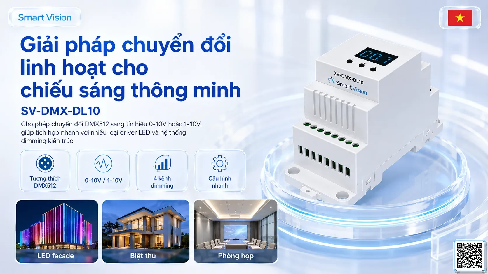 SV-DMX-DL10 SV-DMX-DL10 4-Channel DMX to 0-10V Converter Bộ điều khiển DMX, Nhạc nước DMX, Đèn DMX, Bơm DMX, hệ thống ánh sáng DMX