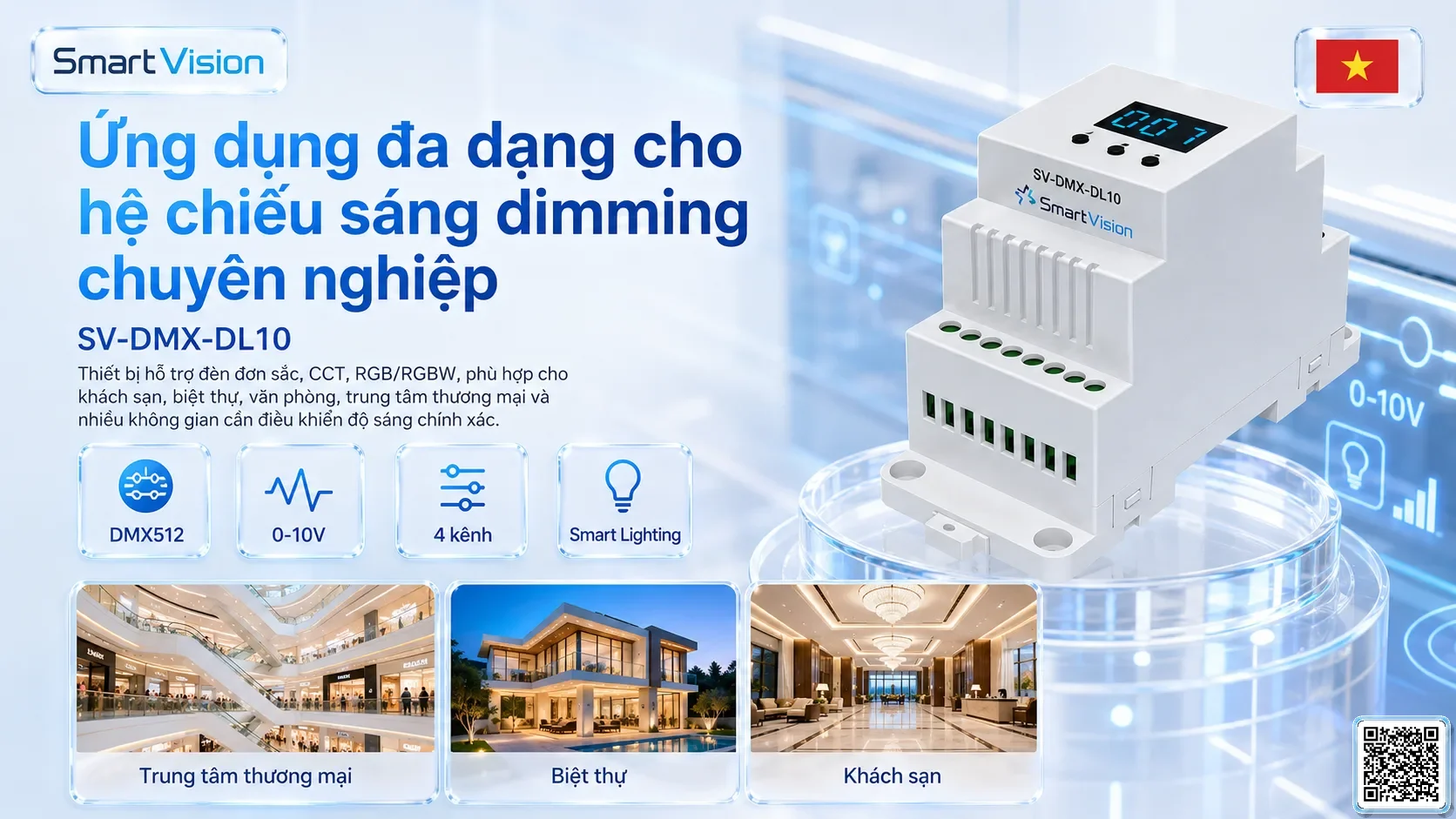 SV-DMX-DL10 SV-DMX-DL10 4-Channel DMX to 0-10V Converter Bộ điều khiển DMX, Nhạc nước DMX, Đèn DMX, Bơm DMX, hệ thống ánh sáng DMX