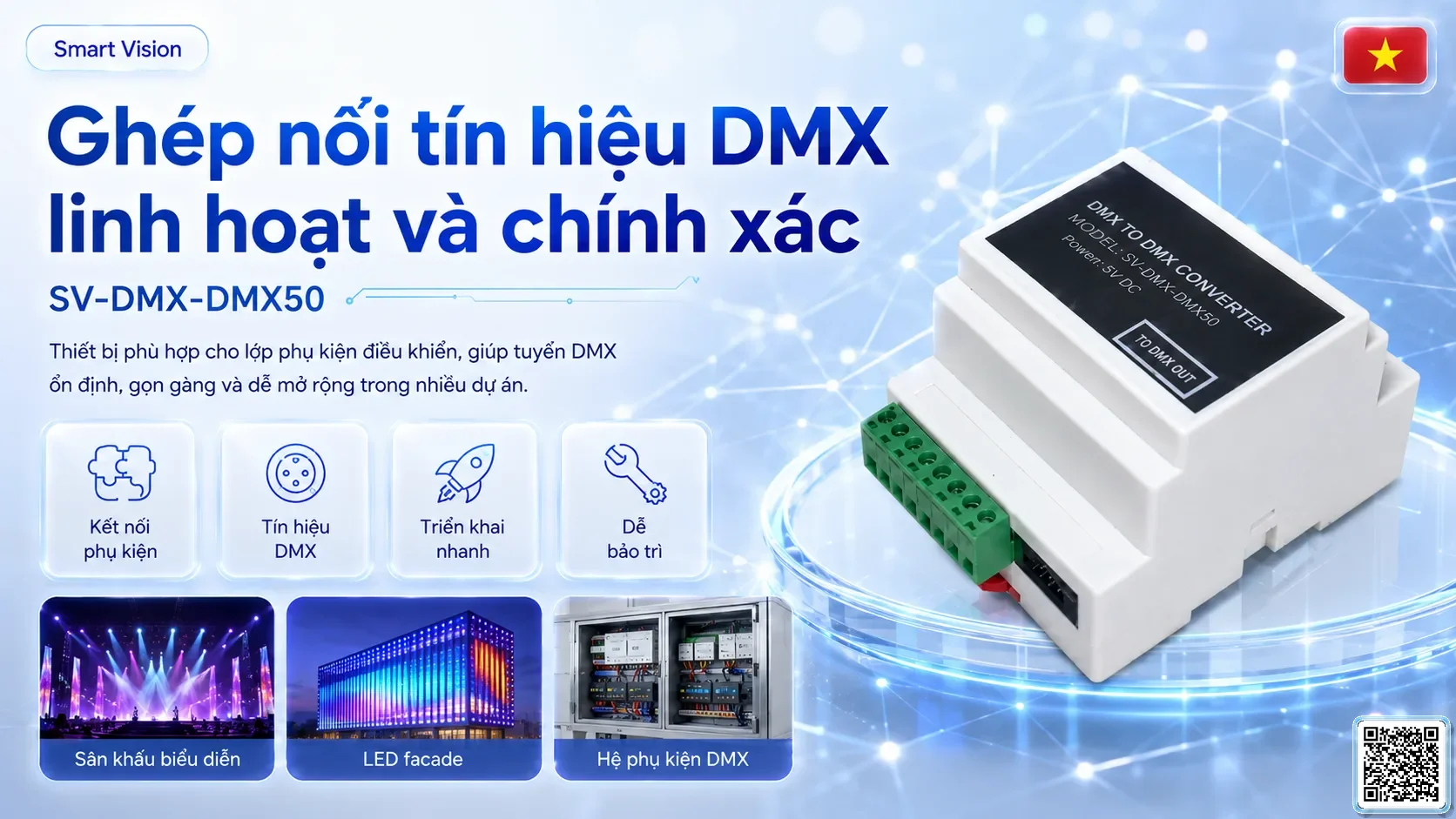 SV-DMX-DMX520 SV-DMX-DMX520 DMX Protocol Converter Module Bộ điều khiển DMX, Nhạc nước DMX, Đèn DMX, Bơm DMX, hệ thống ánh sáng DMX