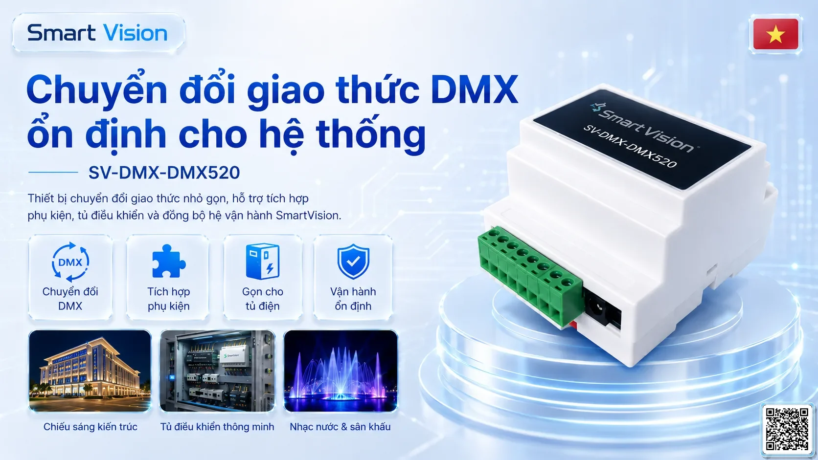 SV-DMX-DMX520 SV-DMX-DMX520 DMX Protocol Converter Module Bộ điều khiển DMX, Nhạc nước DMX, Đèn DMX, Bơm DMX, hệ thống ánh sáng DMX