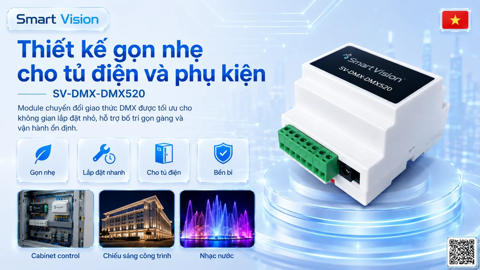 SV-DMX-DMX520 SV-DMX-DMX520 DMX Protocol Converter Module Bộ điều khiển DMX, Nhạc nước DMX, Đèn DMX, Bơm DMX, hệ thống ánh sáng DMX