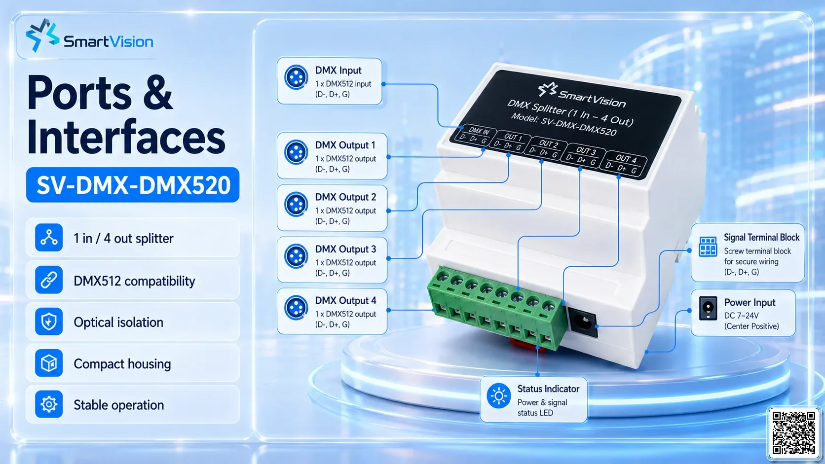 SV-DMX-DMX520 SV-DMX-DMX520 DMX Protocol Converter Module DMX Controller, DMX fountain, DMX Nozzle, DMX Pumps, DMX software, DMX Lighting
