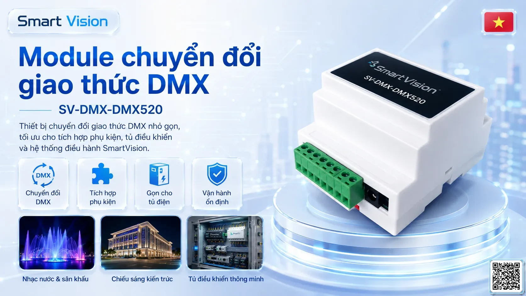 SV-DMX-DMX520 SV-DMX-DMX520 DMX Protocol Converter Module Bộ điều khiển DMX, Nhạc nước DMX, Đèn DMX, Bơm DMX, hệ thống ánh sáng DMX