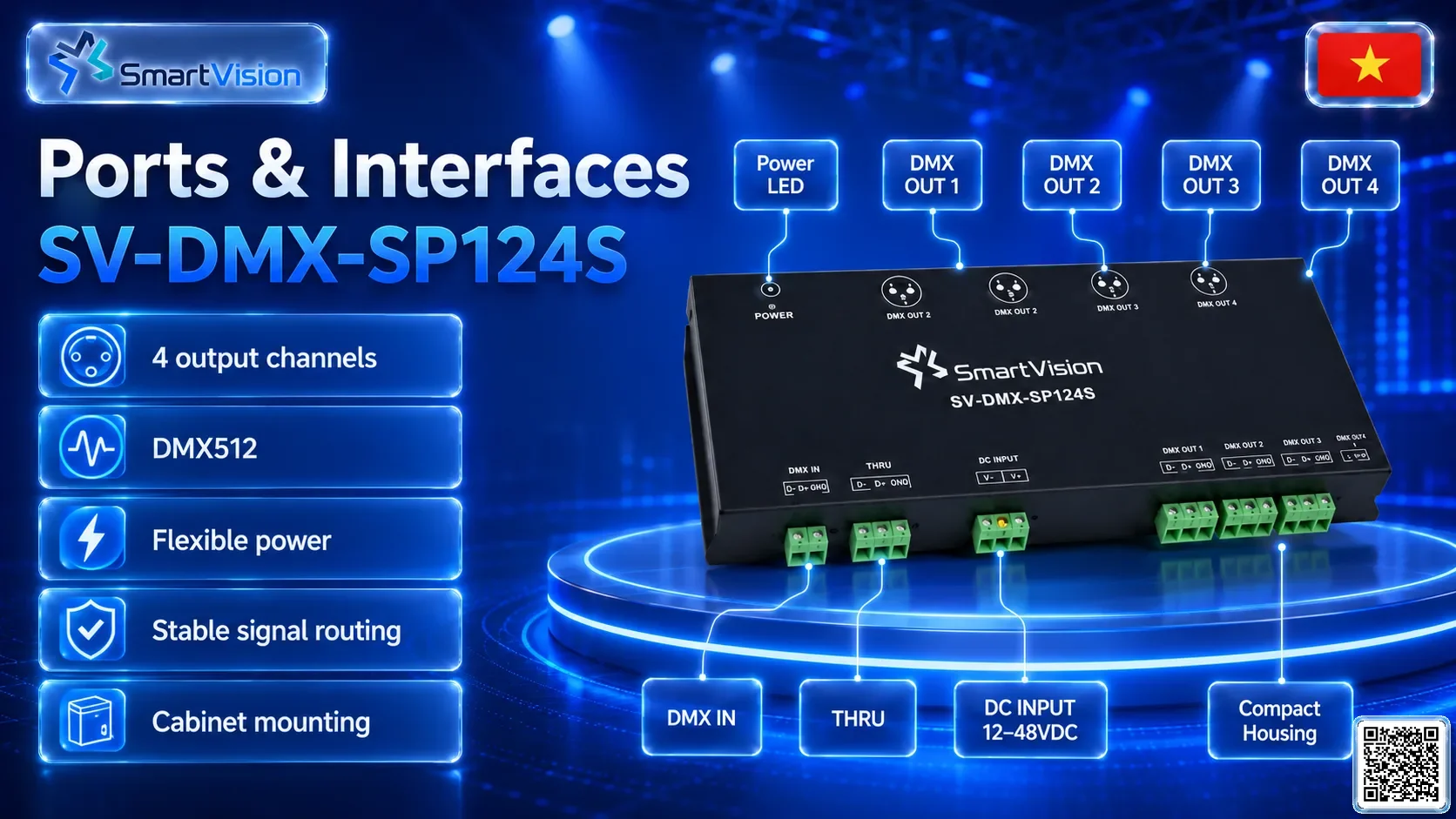 SV-DMX-SP122S SV-DMX-SP122S 1-in / 2-out DMX Signal Splitter DMX Controller, DMX fountain, DMX Nozzle, DMX Pumps, DMX software, DMX Lighting