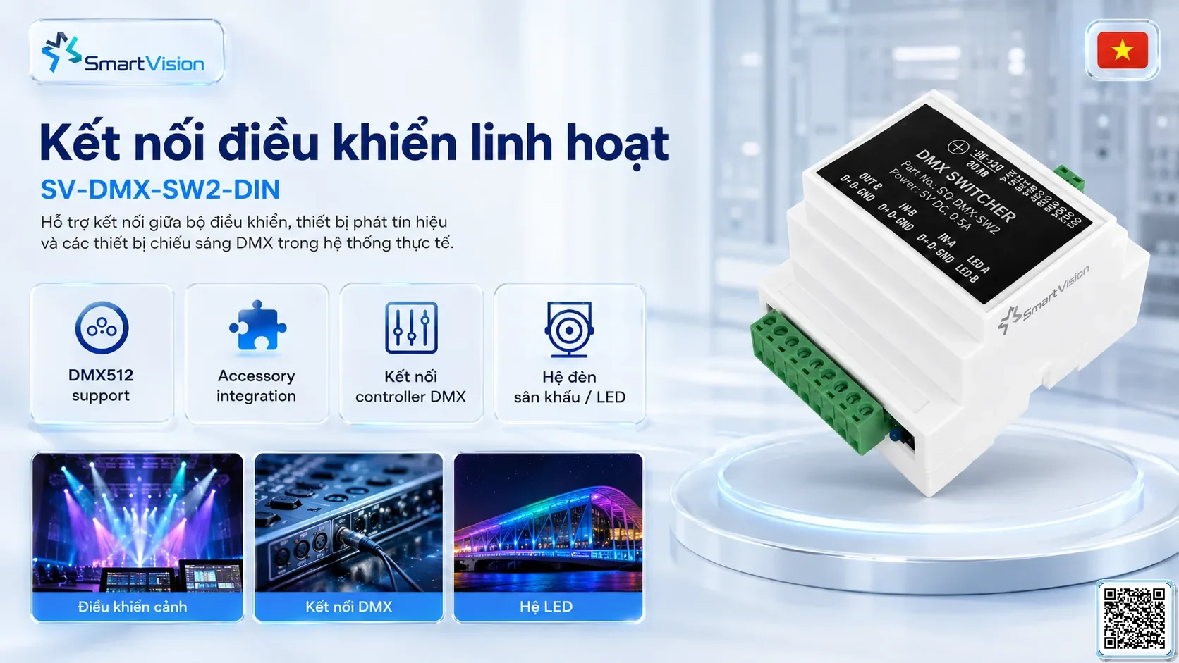 SV-DMX-SW2-DIN SV-DMX-SW2-DIN DIN Rail DMX Signal Switcher Bộ điều khiển DMX, Nhạc nước DMX, Đèn DMX, Bơm DMX, hệ thống ánh sáng DMX