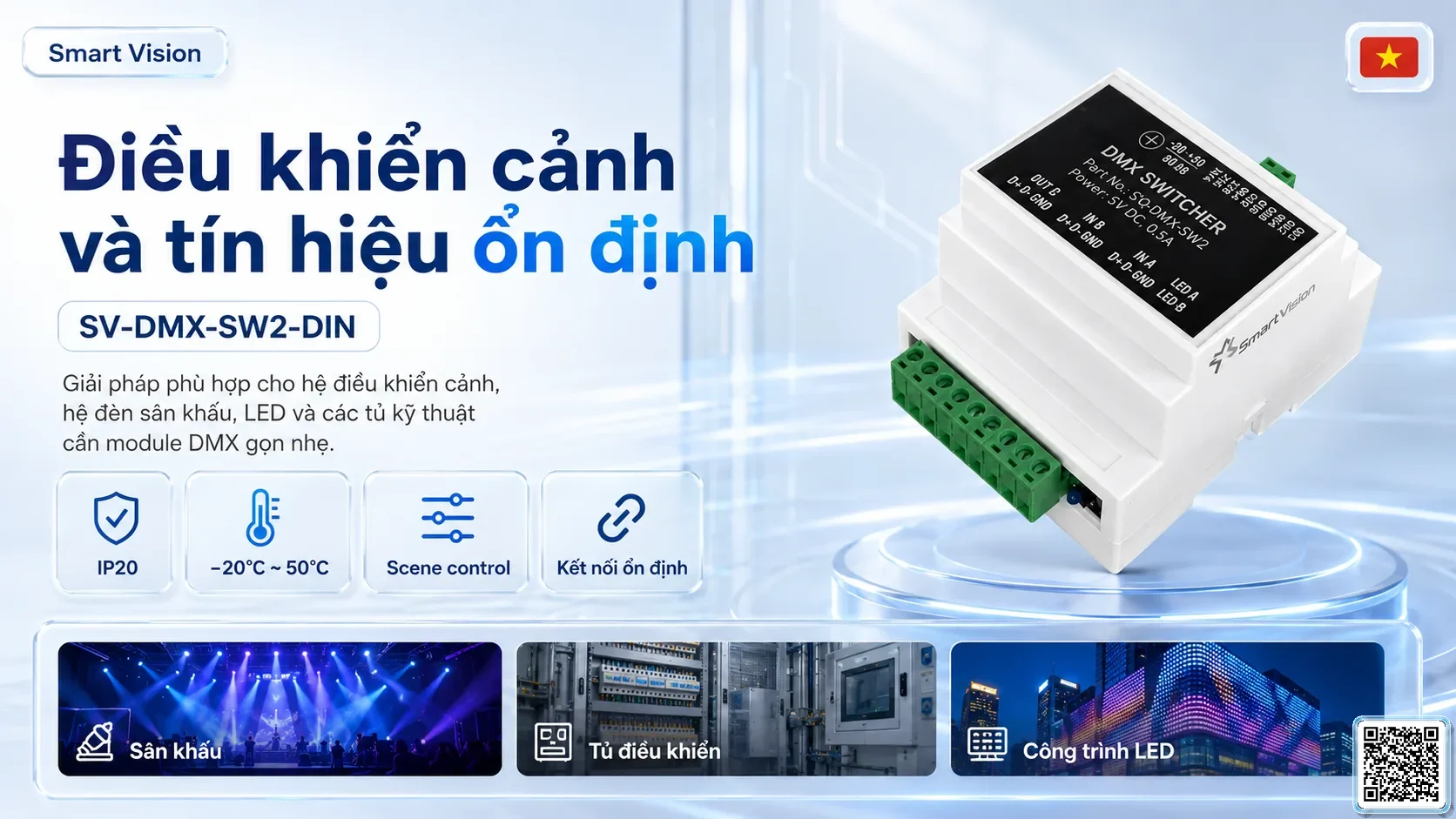 SV-DMX-SW2-DIN SV-DMX-SW2-DIN DIN Rail DMX Signal Switcher Bộ điều khiển DMX, Nhạc nước DMX, Đèn DMX, Bơm DMX, hệ thống ánh sáng DMX