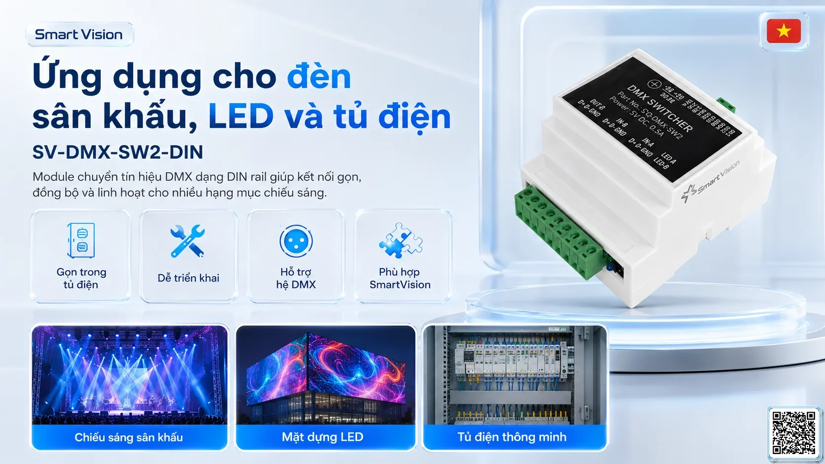 SV-DMX-SW2-DIN SV-DMX-SW2-DIN DIN Rail DMX Signal Switcher Bộ điều khiển DMX, Nhạc nước DMX, Đèn DMX, Bơm DMX, hệ thống ánh sáng DMX