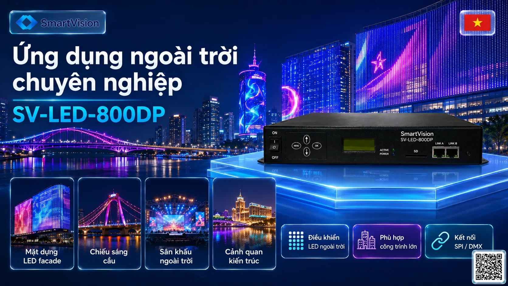 SV-LED-800DP SV-LED-800DP External LED Master Controller Bộ điều khiển DMX, Nhạc nước DMX, Đèn DMX, Bơm DMX, hệ thống ánh sáng DMX