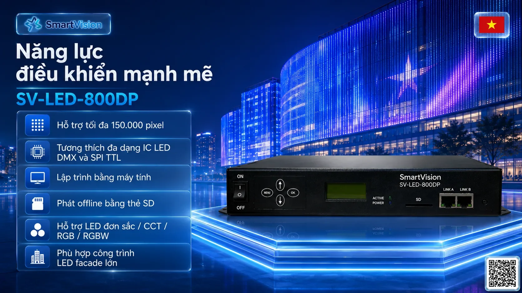 SV-LED-800DP SV-LED-800DP External LED Master Controller Bộ điều khiển DMX, Nhạc nước DMX, Đèn DMX, Bơm DMX, hệ thống ánh sáng DMX