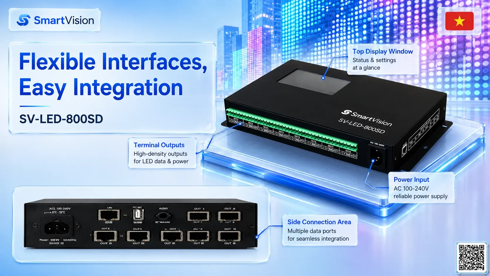 SV-LED-800SD SV-LED-800SD 2-in-1 LED Controller DMX Controller, DMX fountain, DMX Nozzle, DMX Pumps, DMX software, DMX Lighting