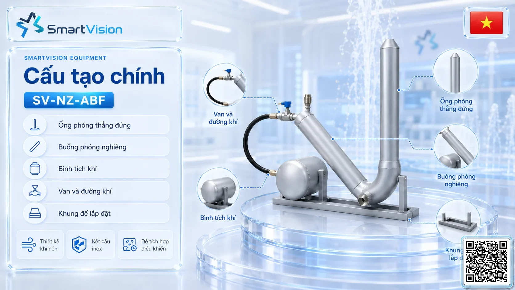 SV-NZ-ABF SV-NZ-ABF Pneumatic Air Blast Fountain Nozzle Vòi phun nổ