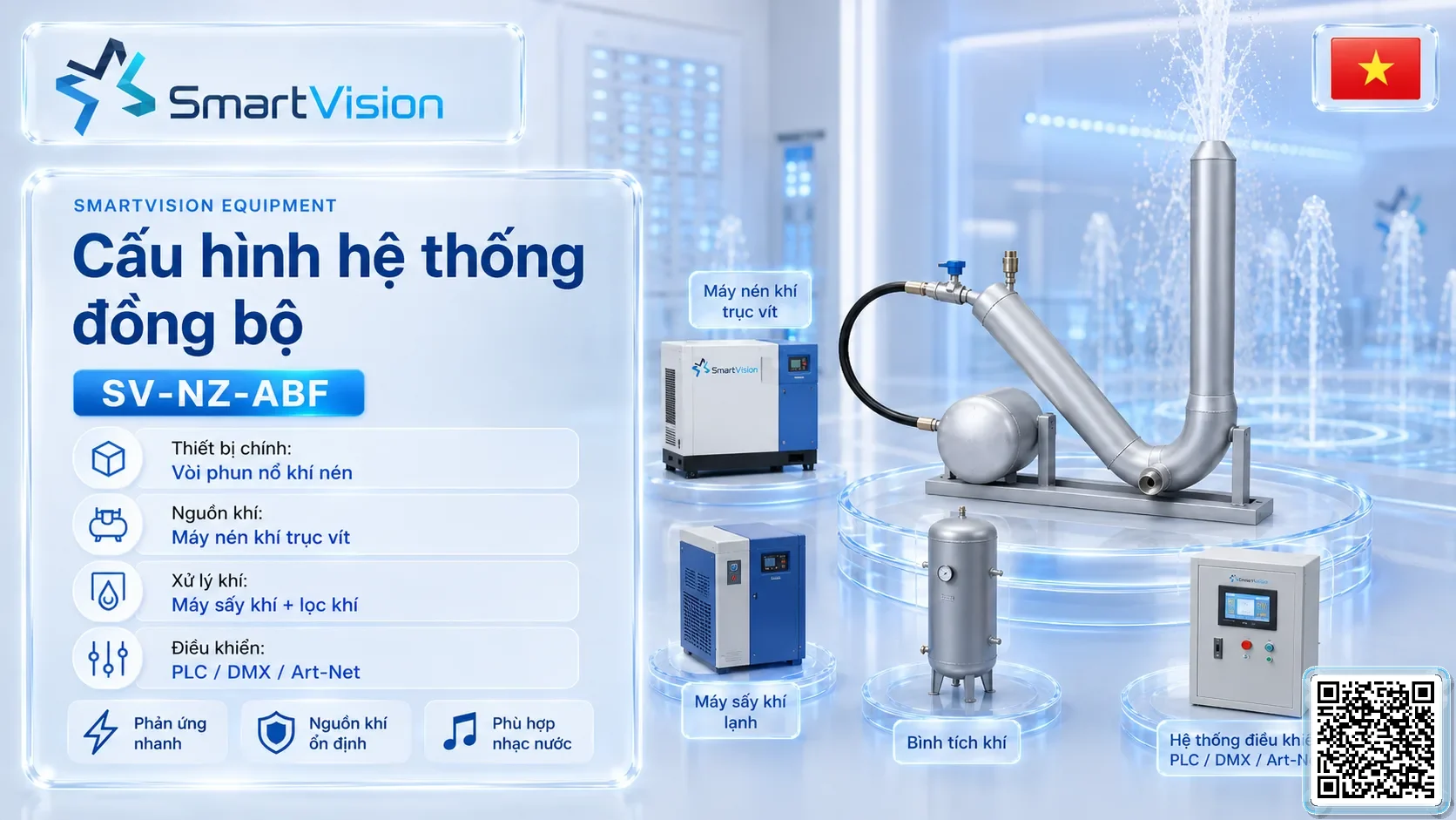 SV-NZ-ABF SV-NZ-ABF Pneumatic Air Blast Fountain Nozzle Vòi phun nổ