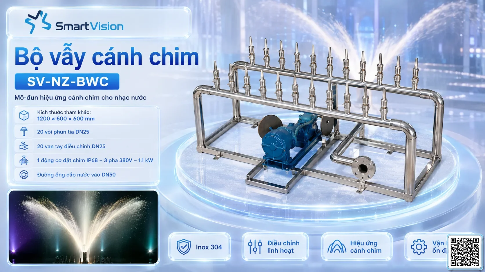 SV-NZ-BWC SV-NZ-BWC Seagull Bird Wing Fountain Module Bộ vẫy cánh chim SV-NZ-BWC SV-NZ-BWC Seagull Bird Wing Fountain Module Bộ vẫy cánh chim
