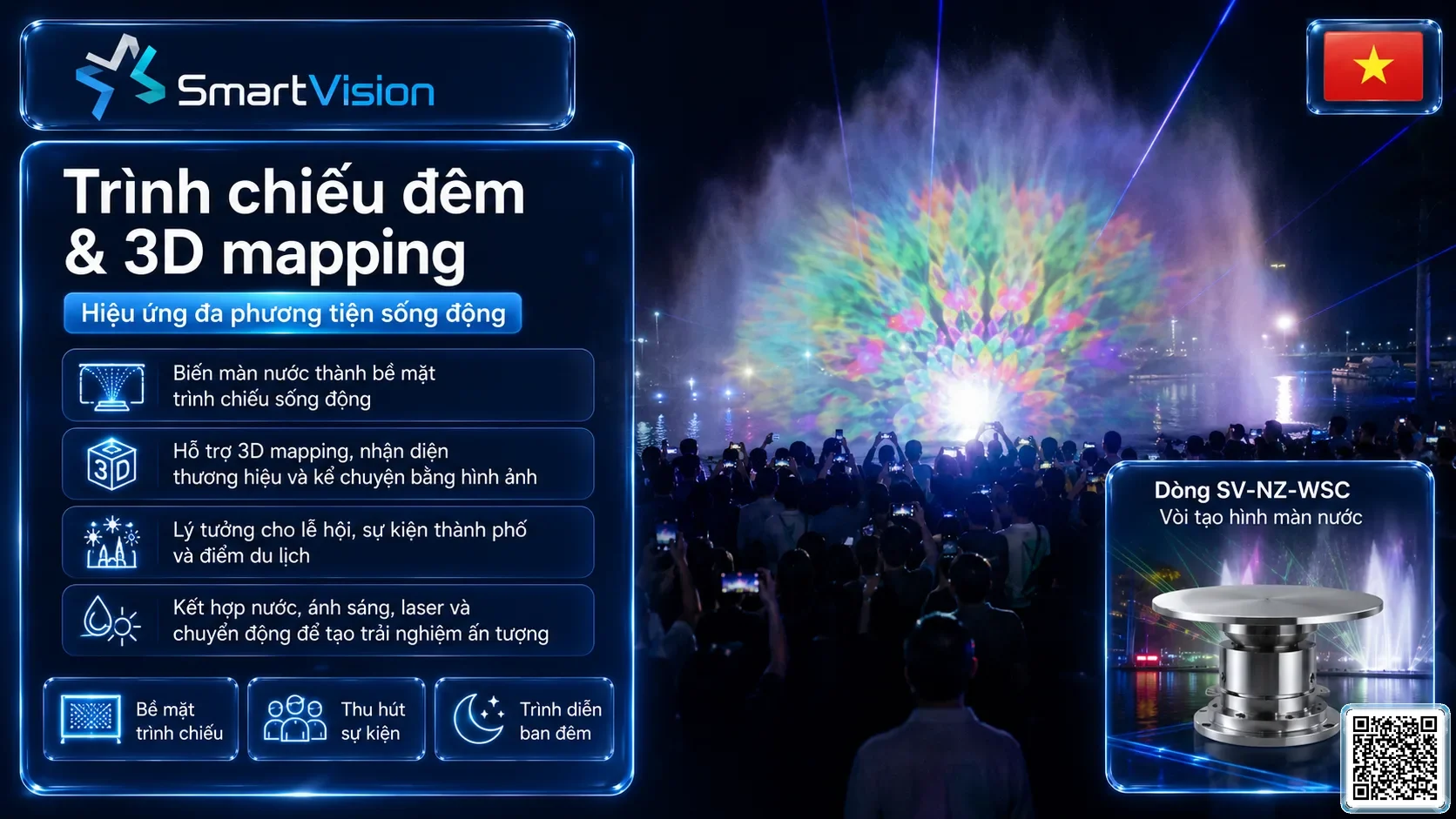 SV-NZ-WSC Gallery URLs Water Screen Projection Nozzle - Vòi màn nước trình chiếu phim 3D mapping