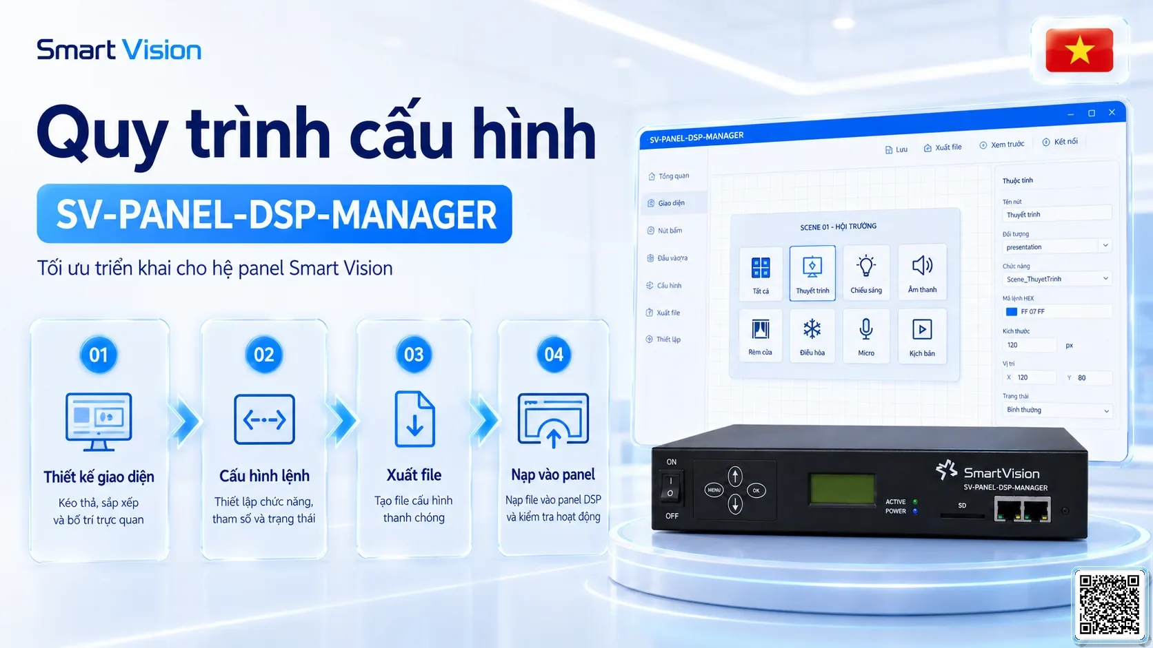 SV-PANEL-DSP-MANAGER SV-PANEL-DSP-MANAGER Smart Scene Panel Manager Bộ điều khiển DMX, Nhạc nước DMX, Đèn DMX, Bơm DMX, hệ thống ánh sáng DMX