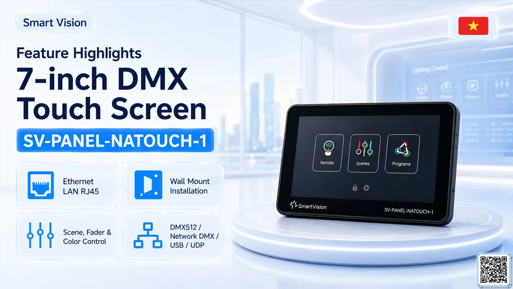 SV-PANEL-NATOUCH-1 SV-PANEL-NATOUCH-1 7-inch DMX Touch Screen DMX Controller, DMX fountain, DMX Nozzle, DMX Pumps, DMX software, DMX Lighting