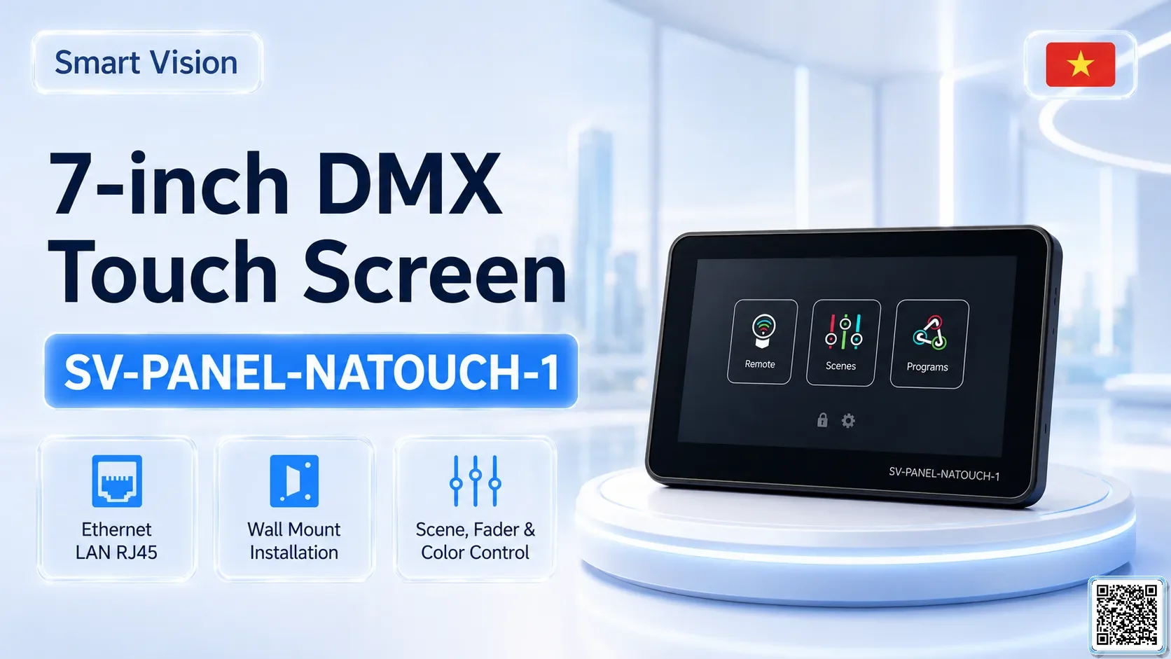 SV-PANEL-NATOUCH-1 SV-PANEL-NATOUCH-1 7-inch DMX Touch Screen DMX Controller, DMX fountain, DMX Nozzle, DMX Pumps, DMX software, DMX Lighting