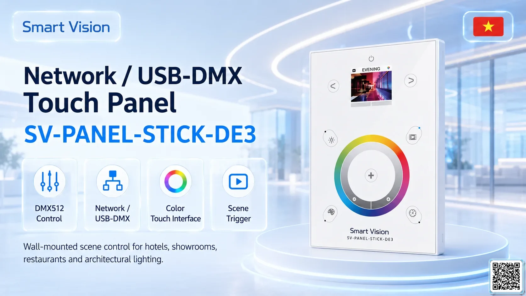 SV-PANEL-STICK-DE3 SV-PANEL-STICK-DE3 Network / USB-DMX Touch Panel DMX Controller, DMX fountain, DMX Nozzle, DMX Pumps, DMX software, DMX Lighting