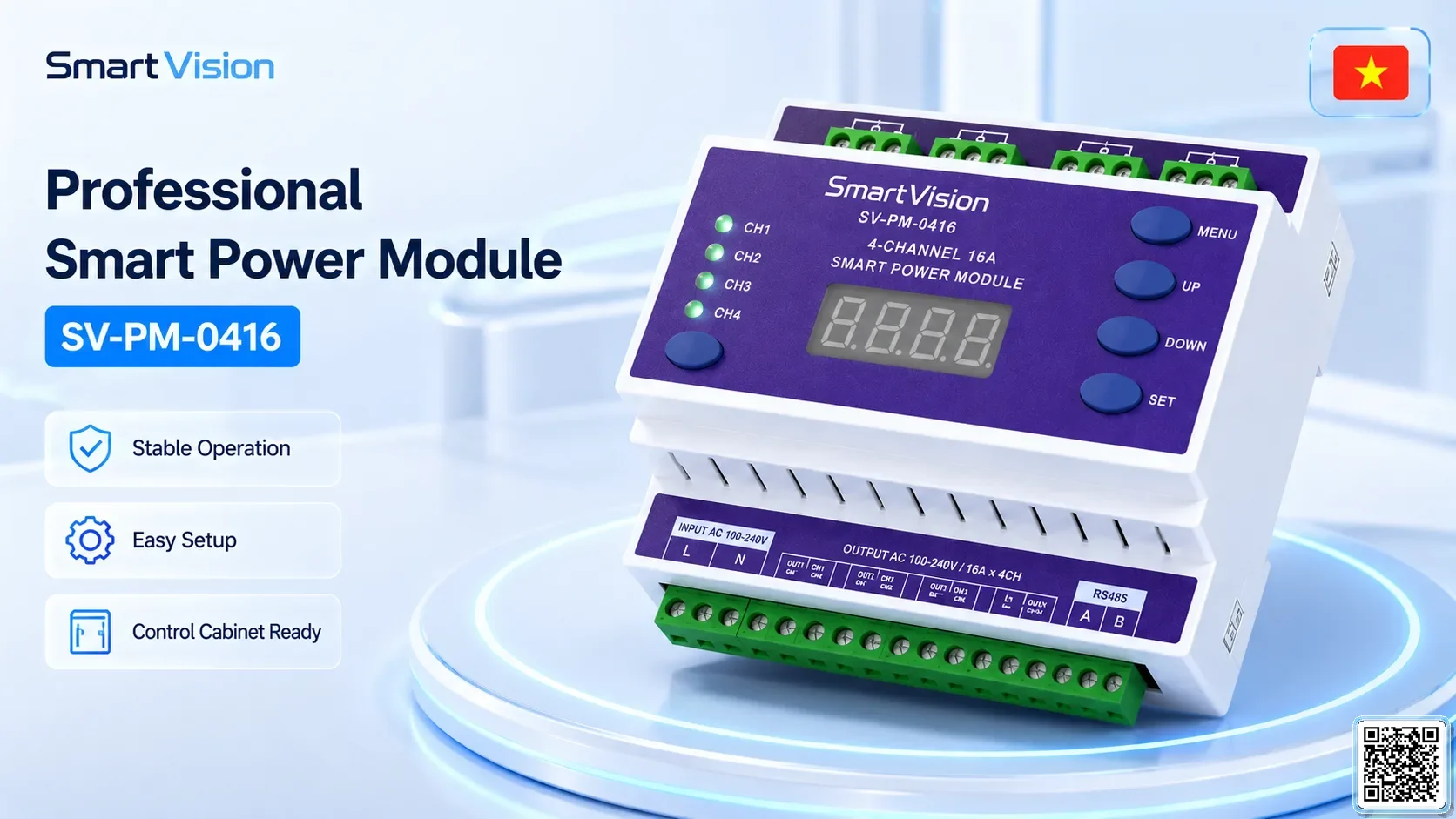 SV-PM-0416 SV-PM-0416 4-Channel 16A Smart Lighting Power Module DMX Controller, DMX fountain, DMX Nozzle, DMX Pumps, DMX software, DMX Lighting