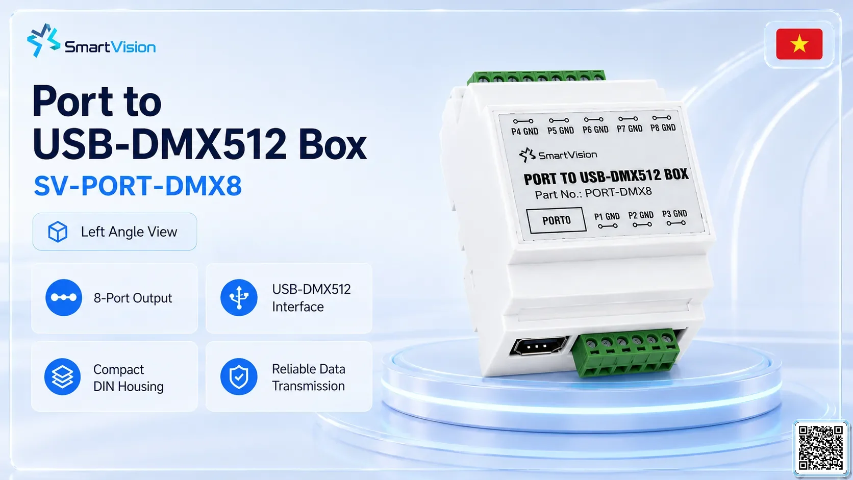 SV-PORT-DMX8 SV-PORT-DMX8 Dry-Contact Converter Box DMX Controller, DMX fountain, DMX Nozzle, DMX Pumps, DMX software, DMX Lighting