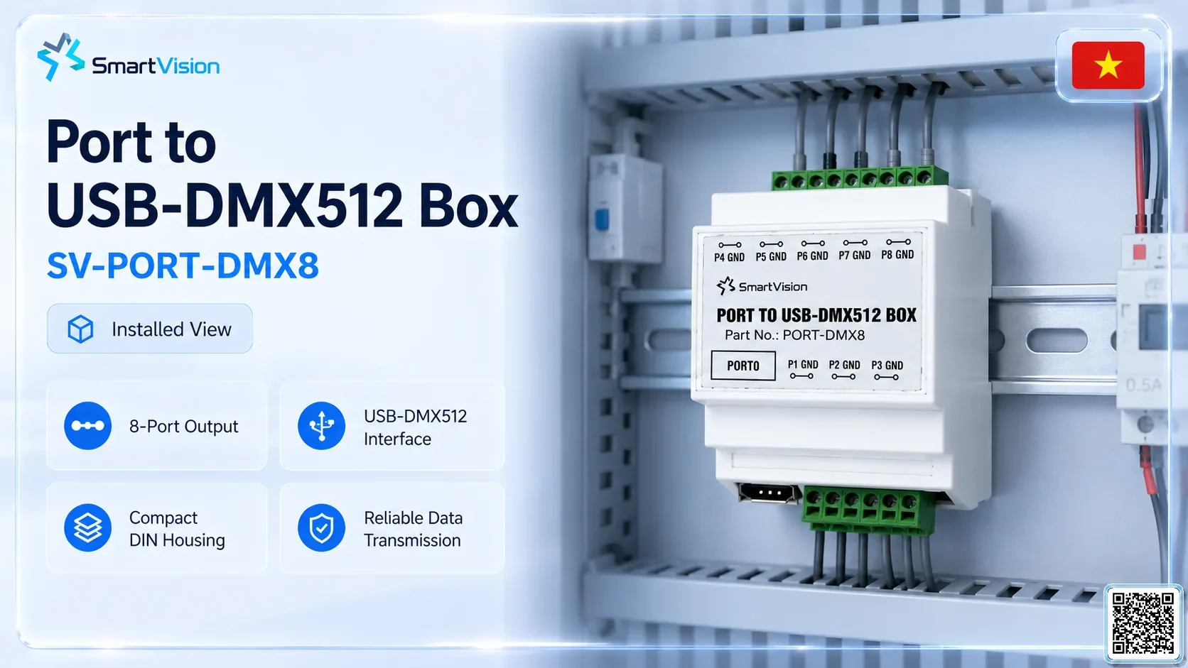 SV-PORT-DMX8 SV-PORT-DMX8 Dry-Contact Converter Box DMX Controller, DMX fountain, DMX Nozzle, DMX Pumps, DMX software, DMX Lighting