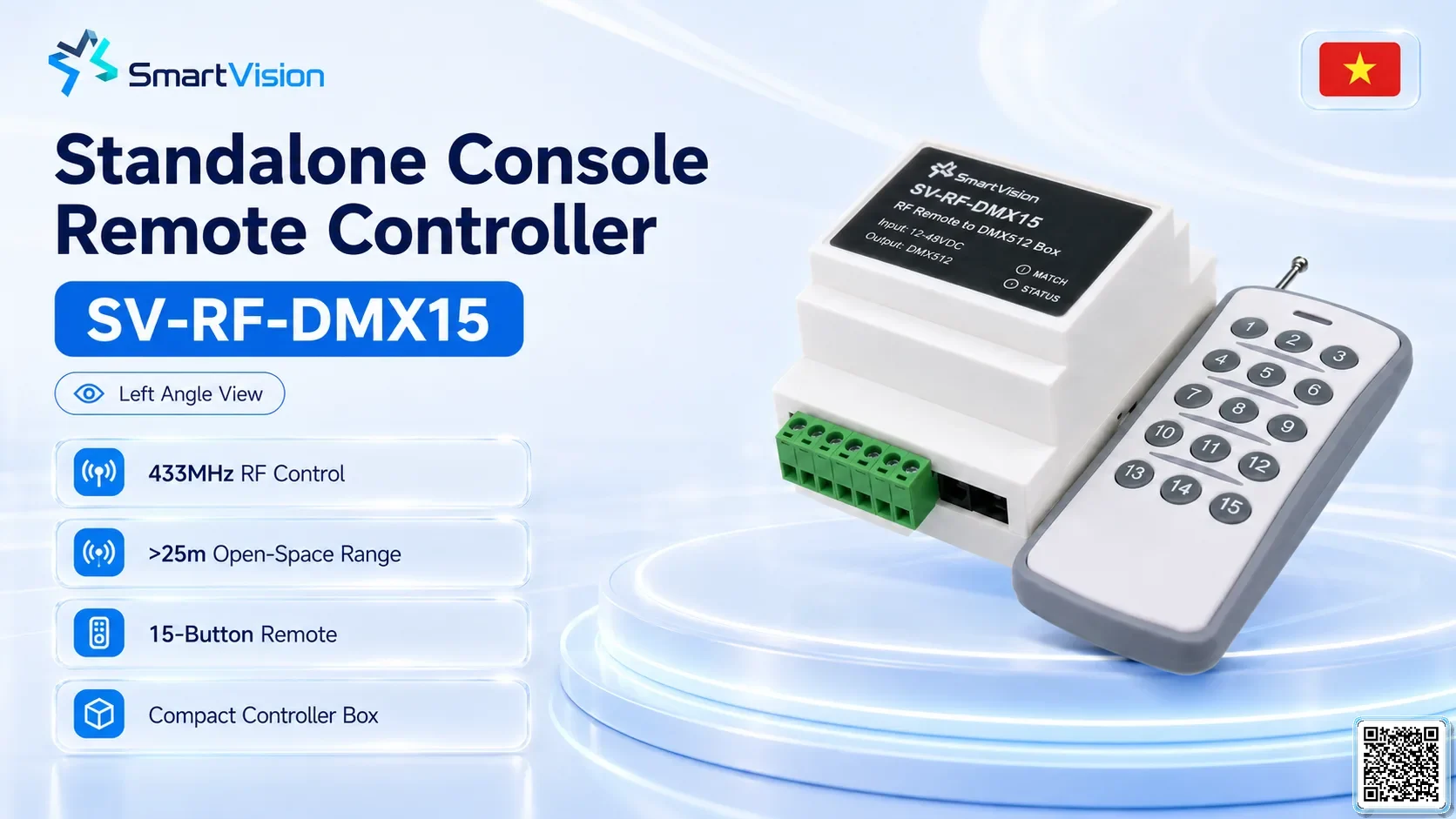 SV-RF-DMX15 SV-RF-DMX15 Standalone Console Remote Controller DMX Controller, DMX fountain, DMX Nozzle, DMX Pumps, DMX software, DMX Lighting