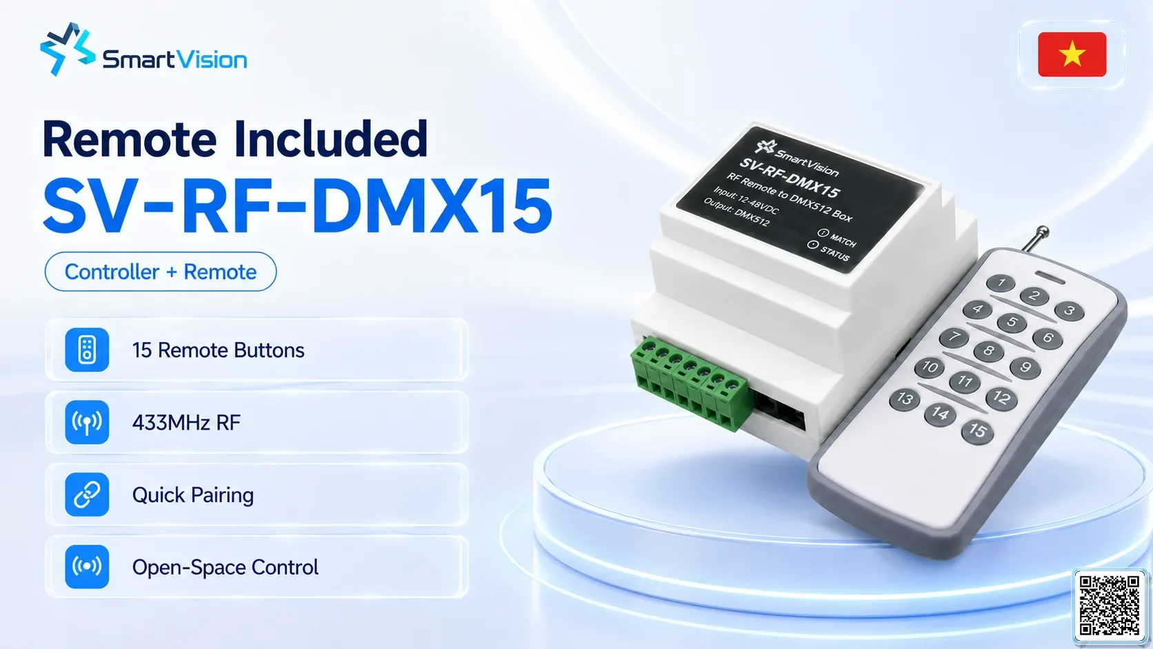 SV-RF-DMX15 SV-RF-DMX15 Standalone Console Remote Controller DMX Controller, DMX fountain, DMX Nozzle, DMX Pumps, DMX software, DMX Lighting