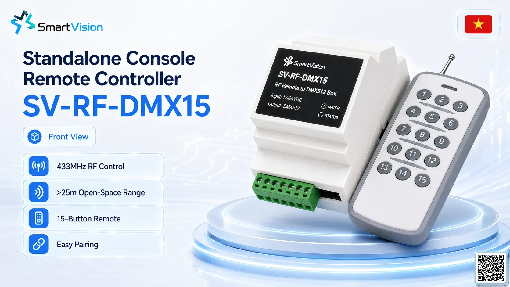 SV-RF-DMX15 SV-RF-DMX15 Standalone Console Remote Controller DMX Controller, DMX fountain, DMX Nozzle, DMX Pumps, DMX software, DMX Lighting