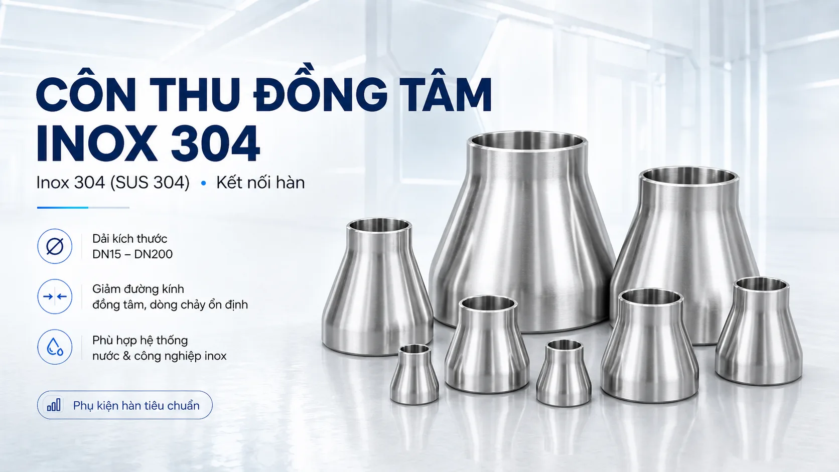 SV-WELD-RED-CON Main / Hero image Ống Inox 304, phụ kiện INOX 304