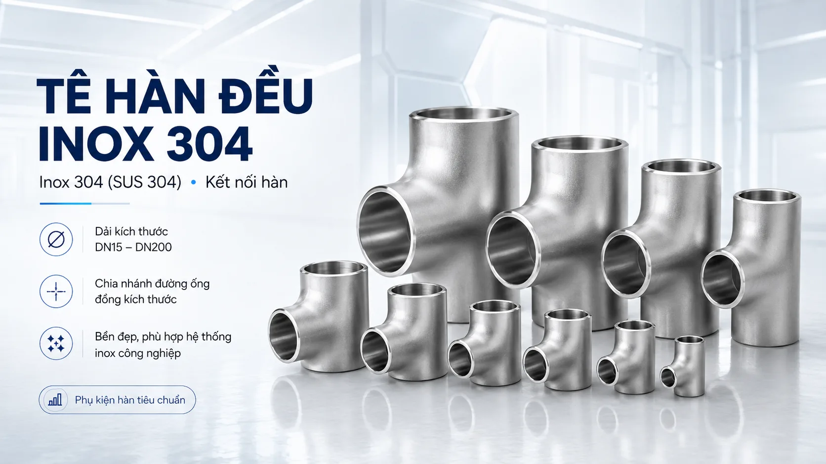 SUS304 Equal Butt-Weld Tee