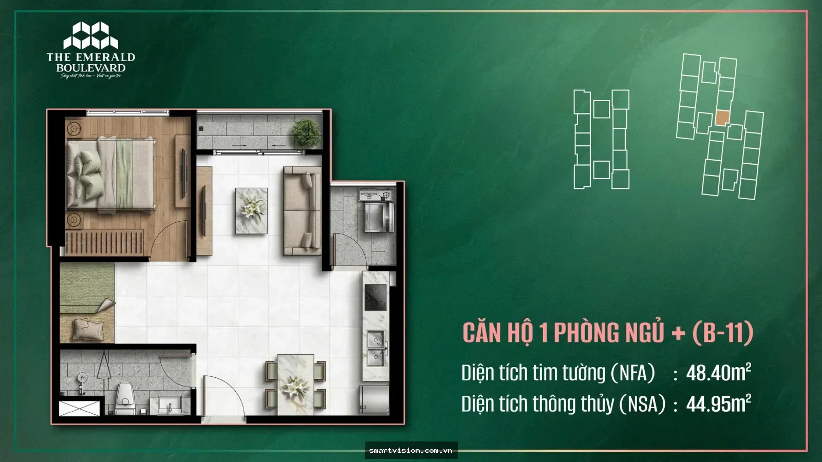 Căn hộ 1PN+ The Emerald Boulevard B-12: Kết luận trước khi…